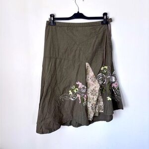 Vintage Nevada Embroidered Sequinned Asymmetric DrawstringWaist Side Zip Size 6